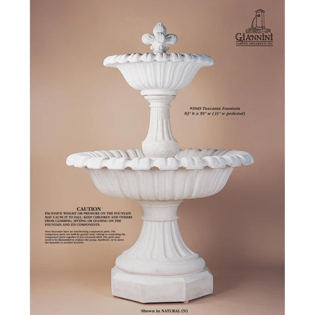 Giannini Garden Tuscania Concrete Outdoor Courtyard Fountain - 1049 - Majestic Fountains