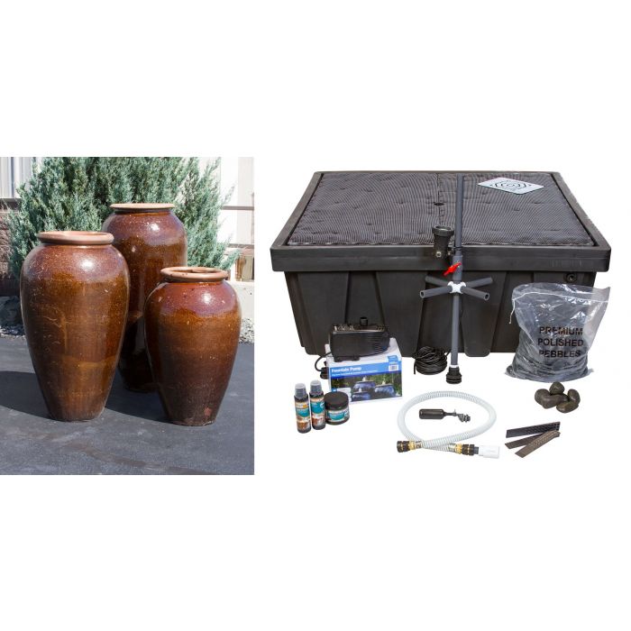 Tuscany Triple Vase - Complete Fountain Kit - Majestic Fountains