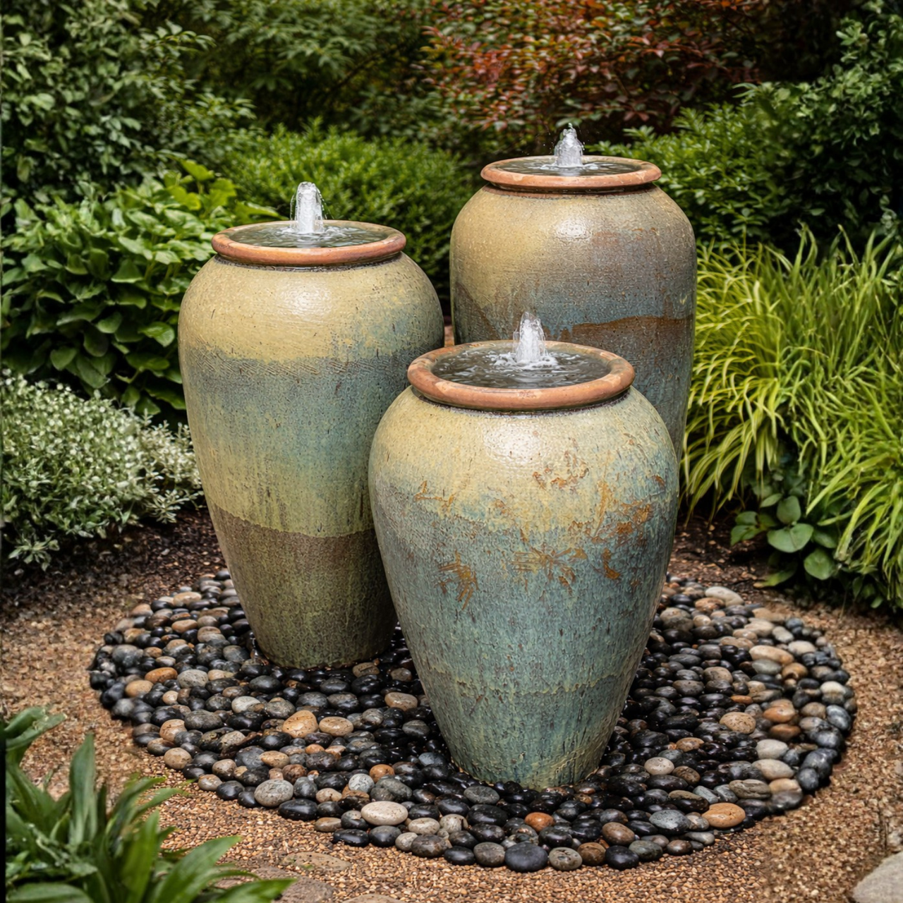 Tuscany Sweet Honey Triple Vase FNT50562 - Complete Fountain Kit