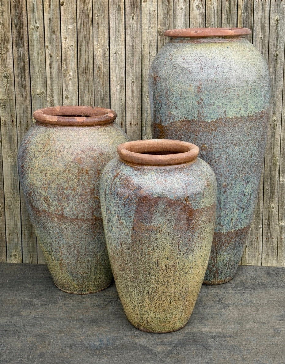 Tuscany Illuminate Teal Triple Ceramic Vase FNT50909 - Complete Fountain Kit