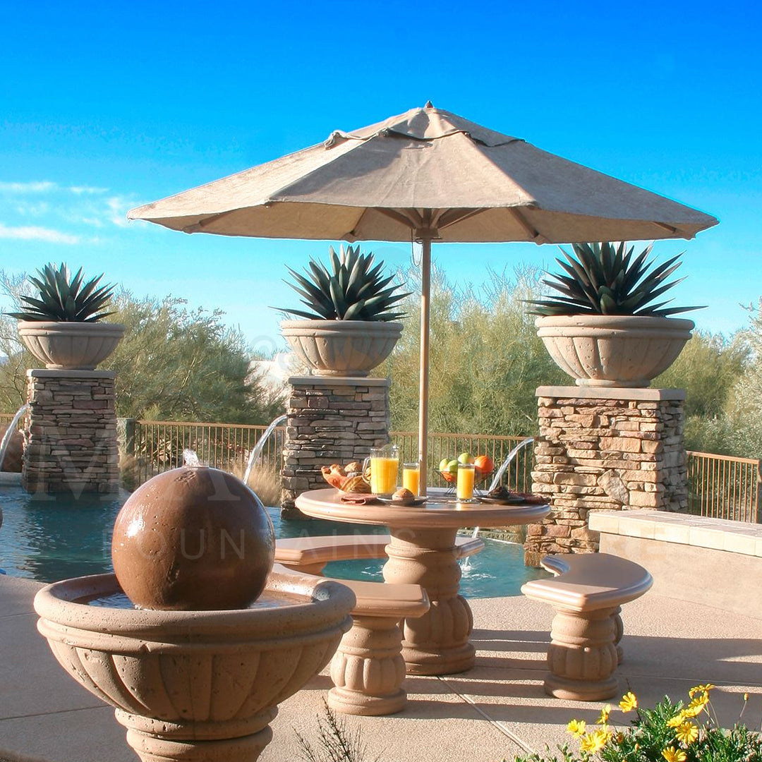 Tuscany Round Planter - Majestic Fountains