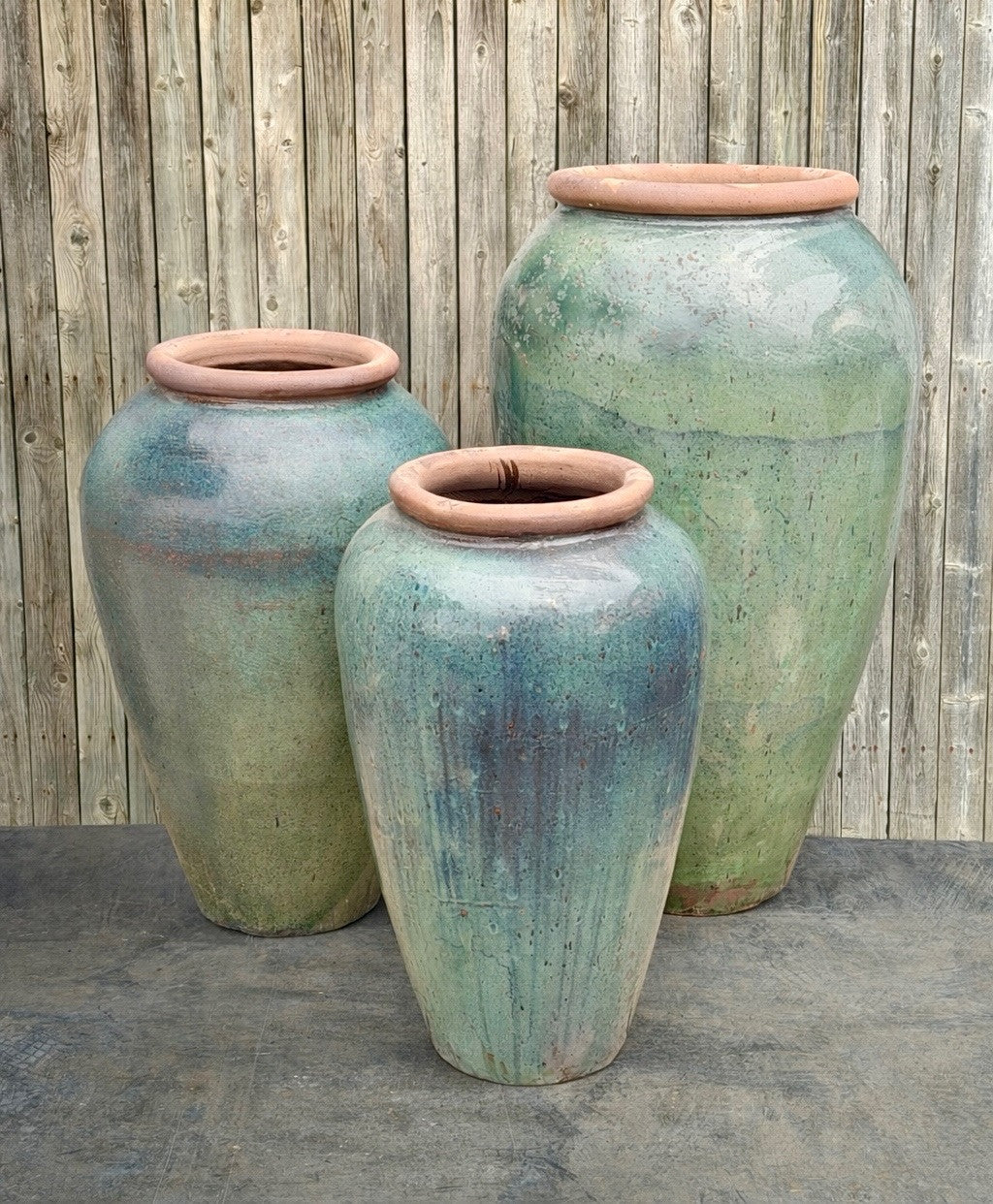 Tuscany Sea Mist Triple Ceramic Vase FNT50906 - Complete Fountain Kit