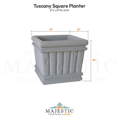 Tuscany Square Planter Size - Majestic Fountains