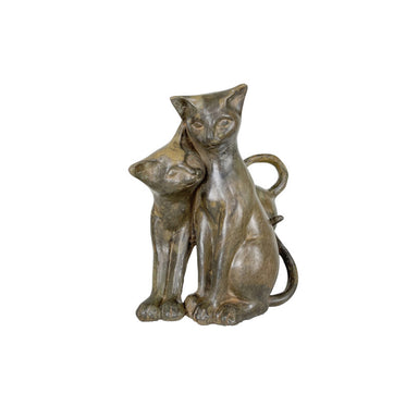 Twin Cats Bronze Table Top Sculpture - Majestic Fountains