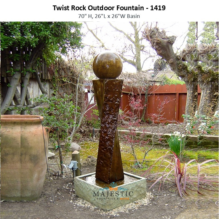 Twist Rock Outdoor Fountain - 1419