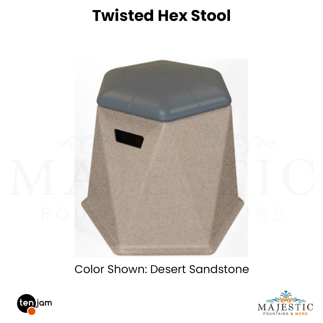 Twisted Hex Stool -  Majestic Fountains