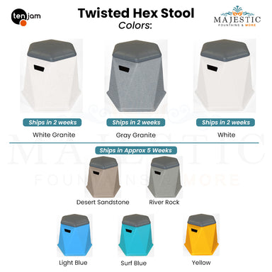 Twisted Hex Stool Desert Sandstone Color - Majestic Fountains