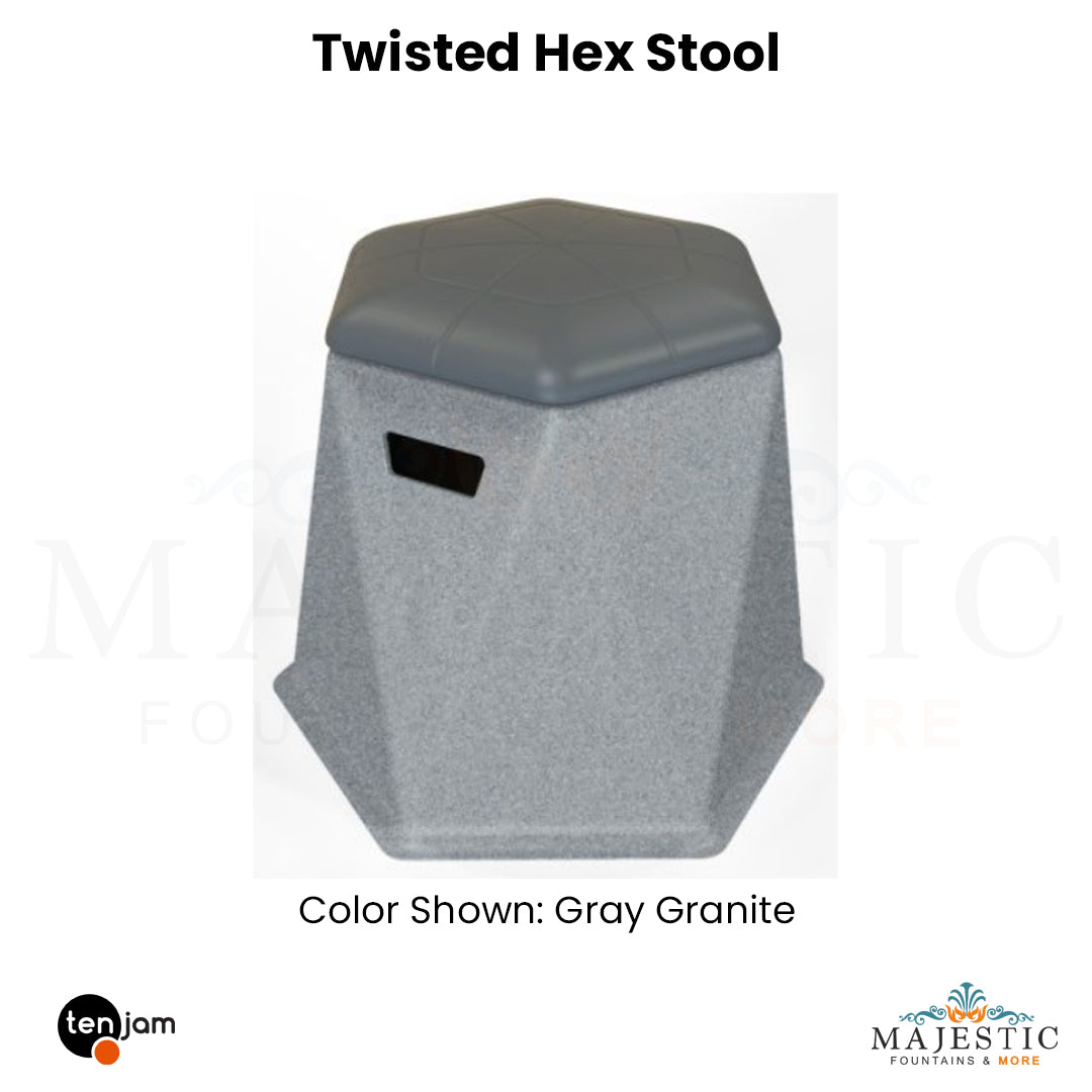 Twisted Hex Stool -  Majestic Fountains
