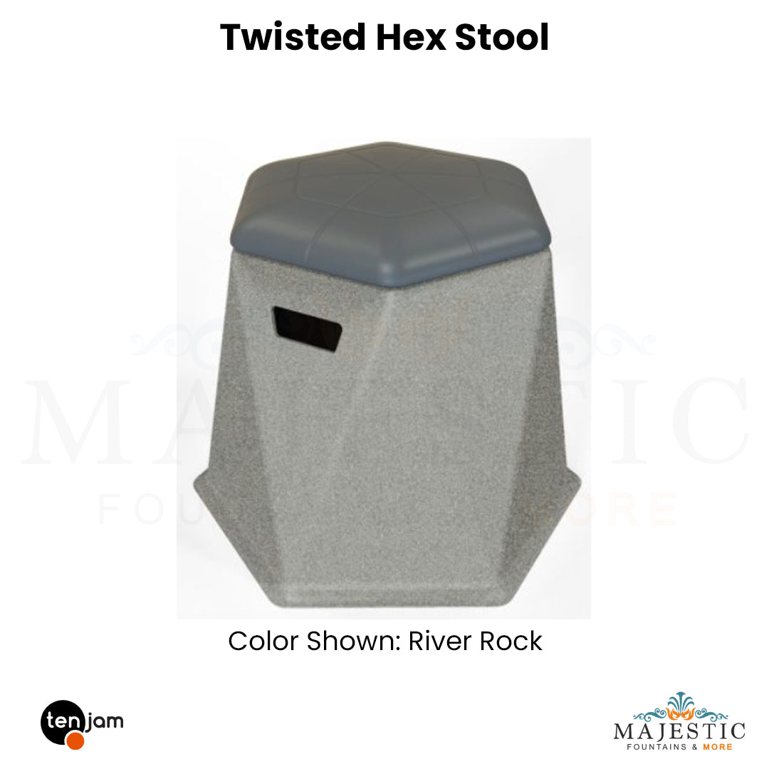 Twisted Hex Stool -  Majestic Fountains