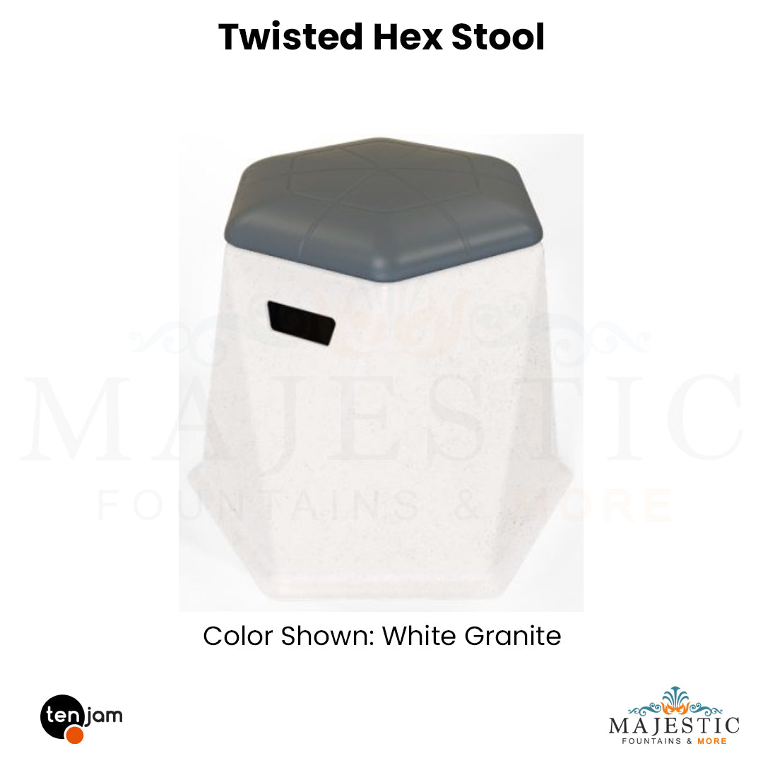 Twisted Hex Stool -  Majestic Fountains