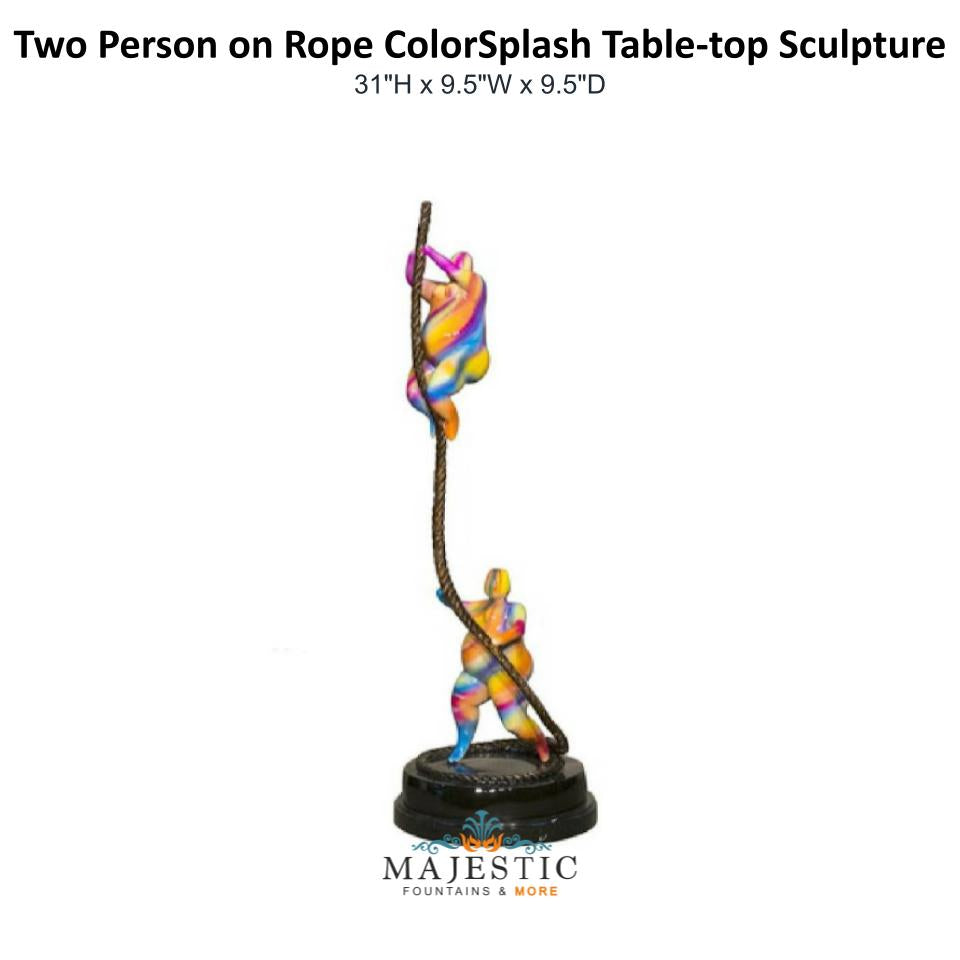 Two Person on Rope ColorSplash Table-top Sculpture - Majestic Fountains & More
