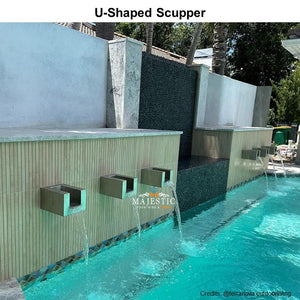 U-Shaped Scupper in Stainless Steel by The Outdoor Plus - Majestic Fountains and More.