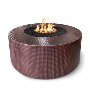 TOP Fires Unity 18" Tall Fire Pit in Hammered Copper by The Outdoor Plus - Majestic Fountains