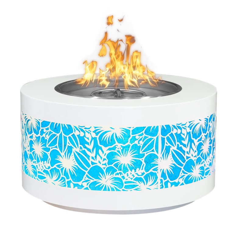 Unity 24 Tall LED Fire Pit - Caribbean Edition - Majestic Fountains and More.