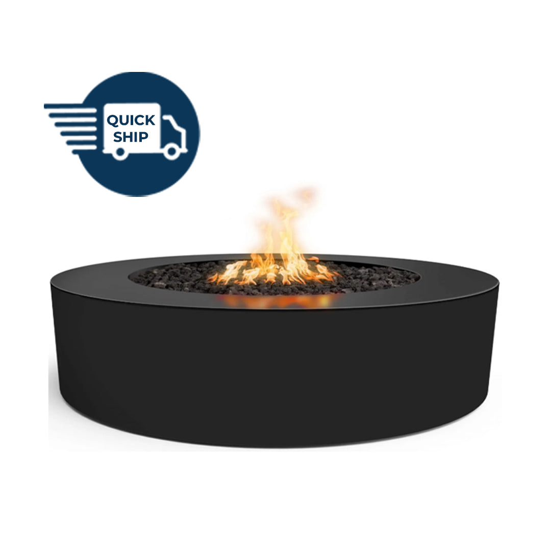QUICKSHIP Unity 60"D x 18"H Fire Pit Powder Coated Black - Majestic Fountains