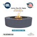 QUICKSHIP Unity 60"D x 18"H Fire Pit Powder Coated Gray  + Free Cover - Majestic Fountains