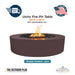 Unity Round 60D x 18H Fire Pit in Powder Coated in Java - Majestic Fountains and More