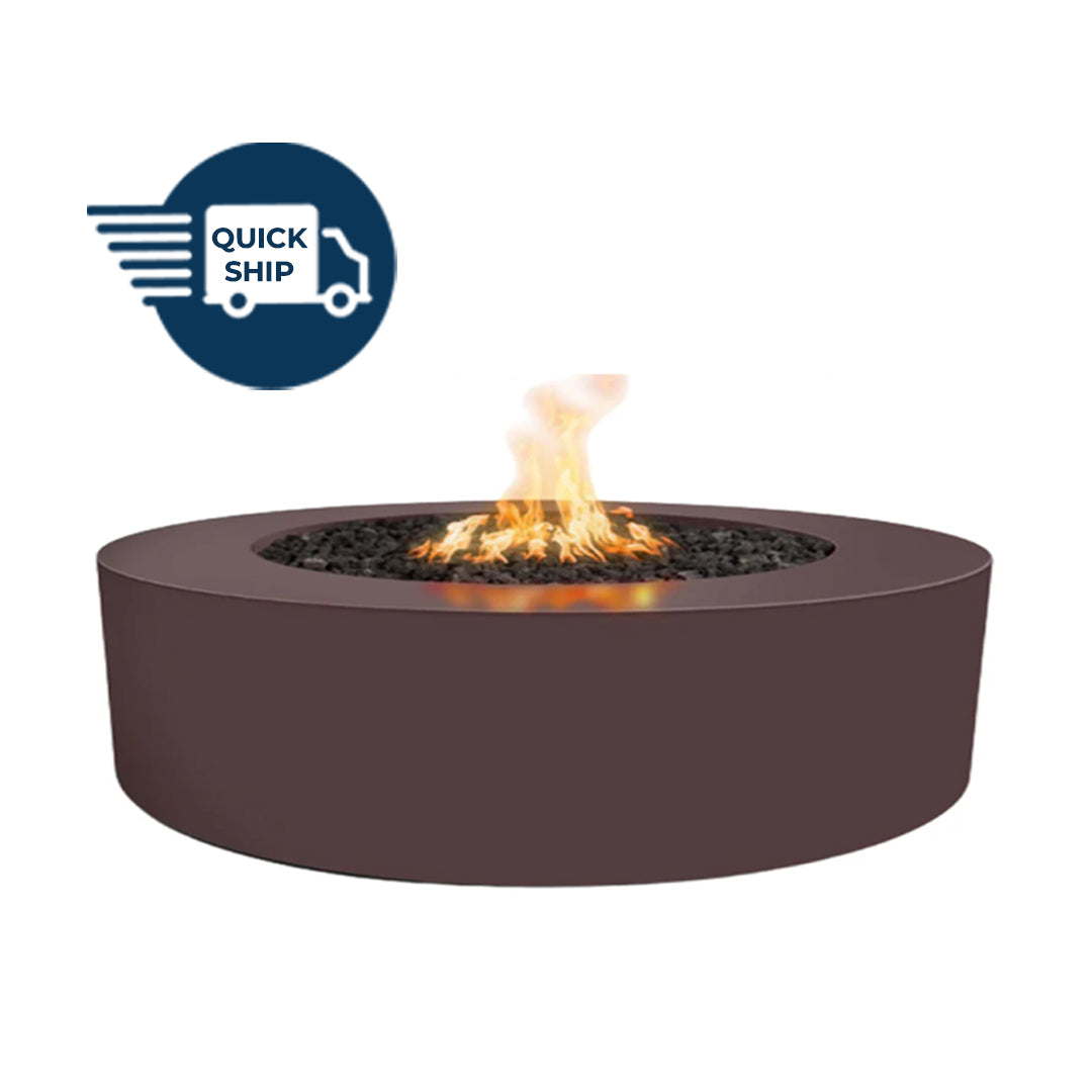 Unity Round 60D x 18H Fire Pit in Powder Coated in Java - Majestic Fountains and More