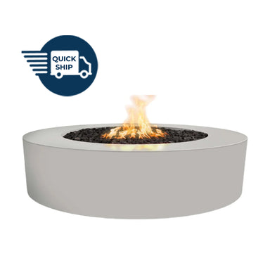 Unity Round 60D x 18H Fire Pit in Powder Coated in Pewter - Majestic Fountains and More
