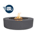 QUICKSHIP Unity 60"D x 18"H Fire Pit Powder Coated Silver Vein + Free Cover - Majestic Fountains