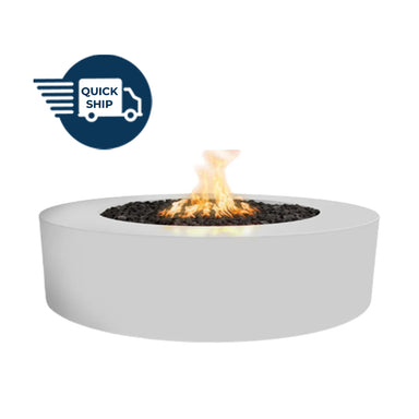 Unity Round 60D x 18H Fire Pit in Powder Coated in White - Majestic Fountains and More