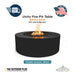 Unity Round 60D x 24H Fire Pit in Powder Coated in Black - Majestic Fountains