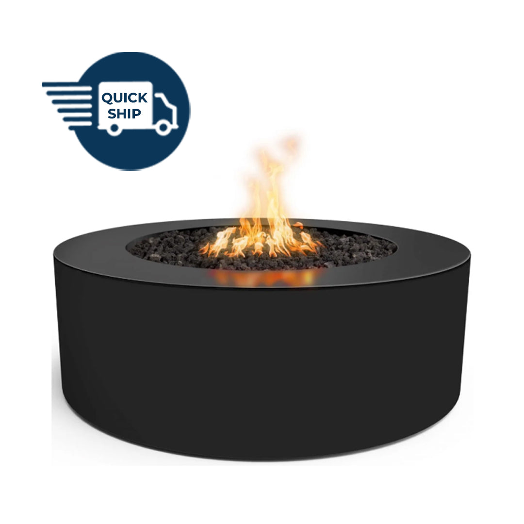 Unity Round 60D x 24H Fire Pit in Powder Coated in Black - Majestic Fountains