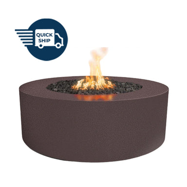 Unity Round 60D x 24H Fire Pit in Powder Coated in Copper Vein - Majestic Fountains