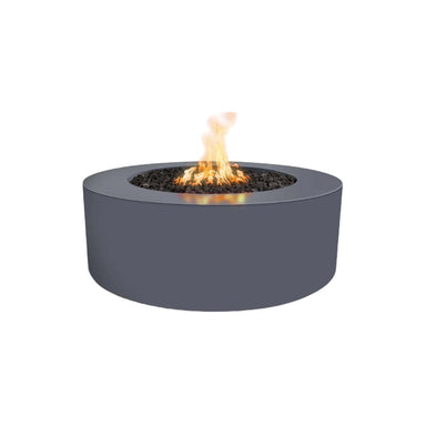 Unity Round 60D x 24H Fire Pit in Powder Coated in Gray - Majestic Fountains and More
