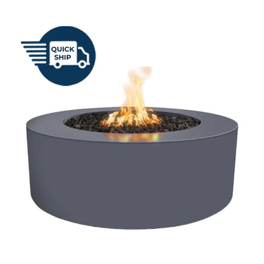 Unity Round 60D x 24H Fire Pit in Powder Coated in Gray - Majestic Fountains