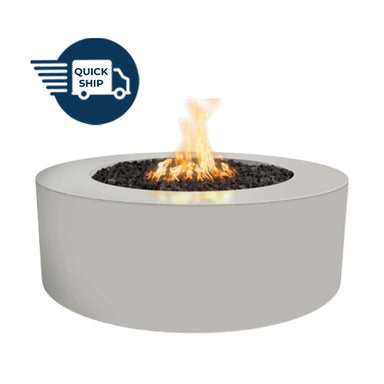 Unity Round 60D x 24H Fire Pit in Powder Coated in Pewter - Majestic Fountains