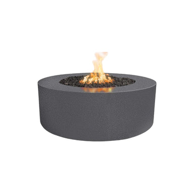 Unity Round 60D x 24H Fire Pit in Powder Coated in Silver Vein - Majestic Fountains and More