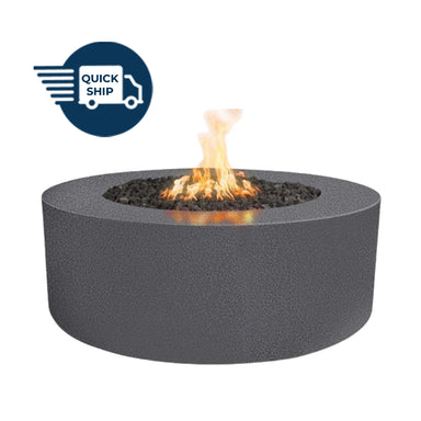 Unity Round 60D x 24H Fire Pit in Powder Coated in Silver Vein - Majestic Fountains