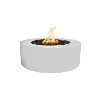 Unity Round 60D x 24H Fire Pit in Powder Coated in White - Majestic Fountains and More