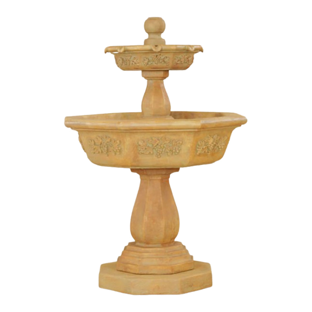 Uva Concrete 2 Tier Outdoor Garden Fountain - 1132 - Majestic Fountains