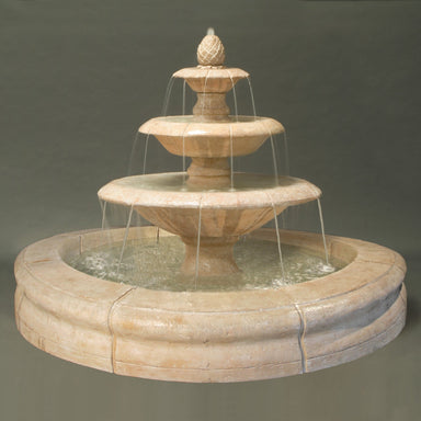 Venetian 3 Tier Fountain with Fiore Basin in Cast Stone by Fiore Stone 2087-FRG - Majetsic Fountains and More