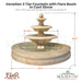 Venetian 3 Tier Fountain with Fiore Basin in Cast Stone by Fiore Stone 2087-FRG - Majestic Fountains