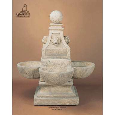 Venetian Lion Head Concrete Outdoor Garden Fountain - 1052 - Majestic Fountains