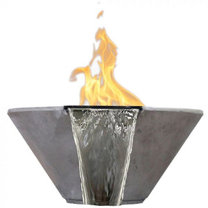Verona 2 Fire & Water Bowl in GFRC Concrete by Prism Hardscapes - Majestic Fountains and More.