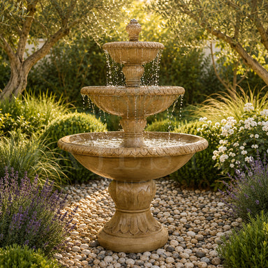 Verona Concrete 3 Tier - Outdoor Courtyard Fountain - 1843 - Majestic Fountains