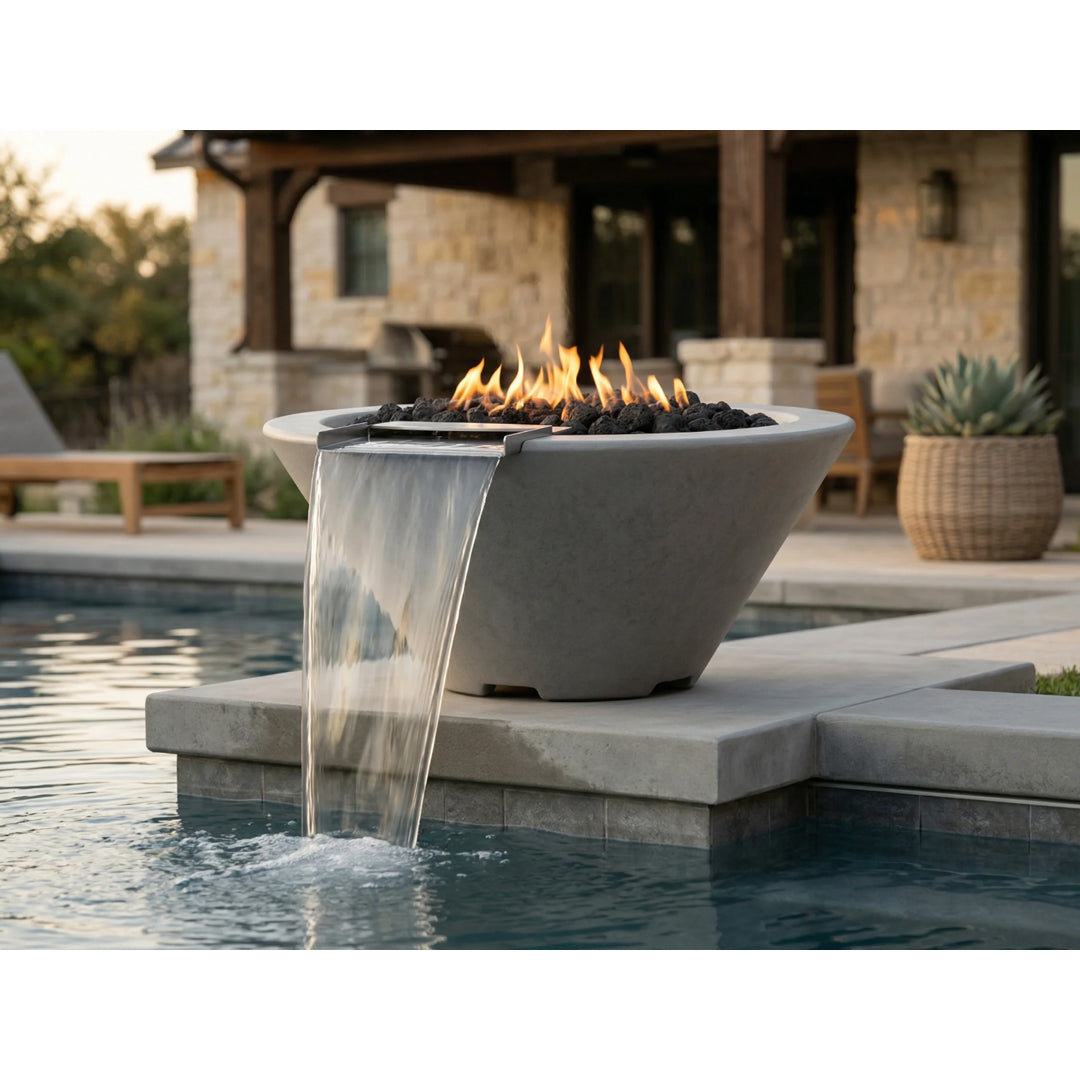Verona Fire & Water Bowl PH-443-FWB in GFRC - Majestic Fountains