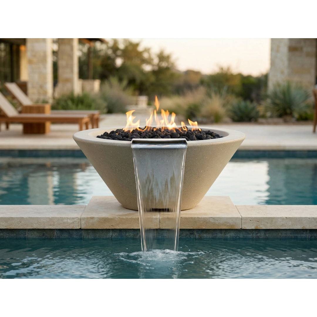 Verona Fire & Water Bowl PH-443-FWB in GFRC - Majestic Fountains