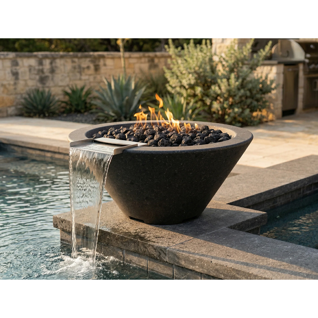 Verona Fire & Water Bowl PH-443-FWB in GFRC - Majestic Fountains