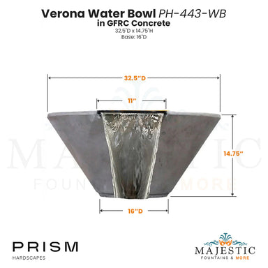 Verona Water Bowl PH-443-WB in GFRC Size - Majestic Fountains