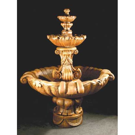 Vesuvio 3 Tier Fountain in Cast Stone - Fiore Stone 2080-FLS - Majestic Fountains and More