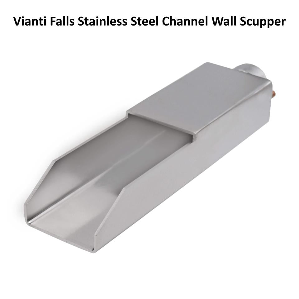 EasyPro Vianti Falls Stainless Steel Channel Wall Scupper