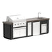 Videl 112" Luxe Outdoor Kitchen Island w Gran Fuego Grill, Refrigerator & Sink - Majestic Fountains