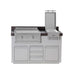 Videl 60 Alta Outdoor Kitchen Island w Gran Plancha Griddle & Fuego III Food Warmer - Majestic Fountains