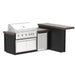 Videl 96 Luxe Luxe L-Shaped Outdoor Kitchen w 42In Gran Fuego Grill and Refrigerator - Majestic Fountains