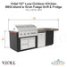 Videl 112 Luxe Outdoor Kitchen Island w Gran Fuego Grill & Fridge - Majestic Fountains
